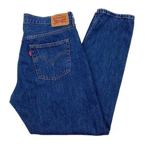 Levis 501 T Button Fly‎ Jeans Medium Wash Selvage Tagged 29x28 actual 32x26.5